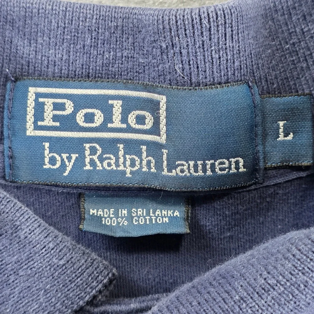 Polo Ralph Lauren Polo Shirt Mens L Navy Blue Short Sleeve Embroidered Pony Logo